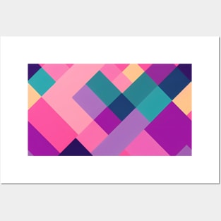 Pink Abstract Geometric Pattern Posters and Art